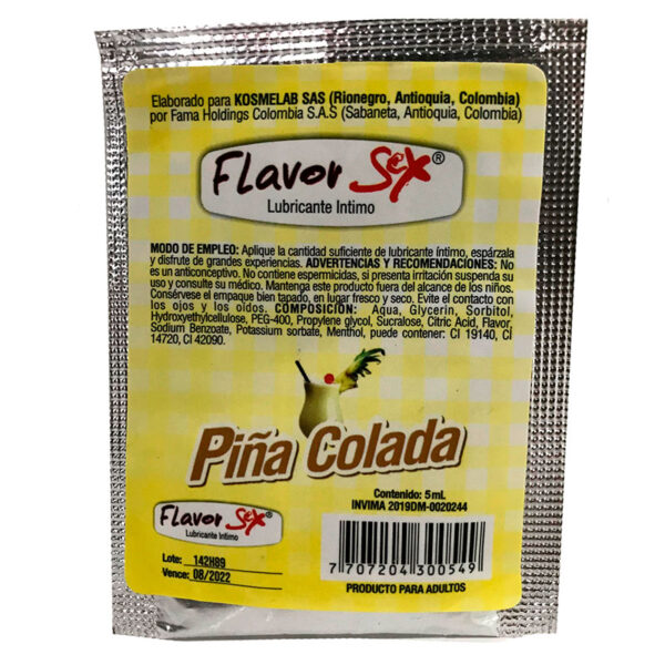 Lubricante Saborizado Flavor Sex en Sachet 7ml