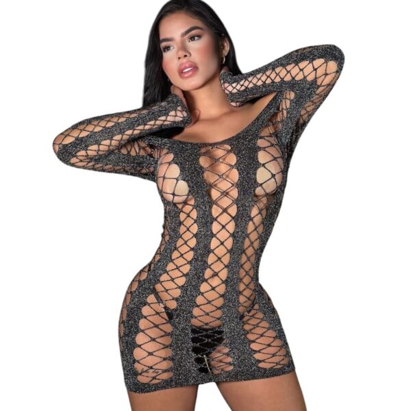 Vestido Malla Perlado Du691
