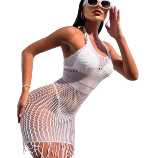 Vestido Malla Blanco 7892